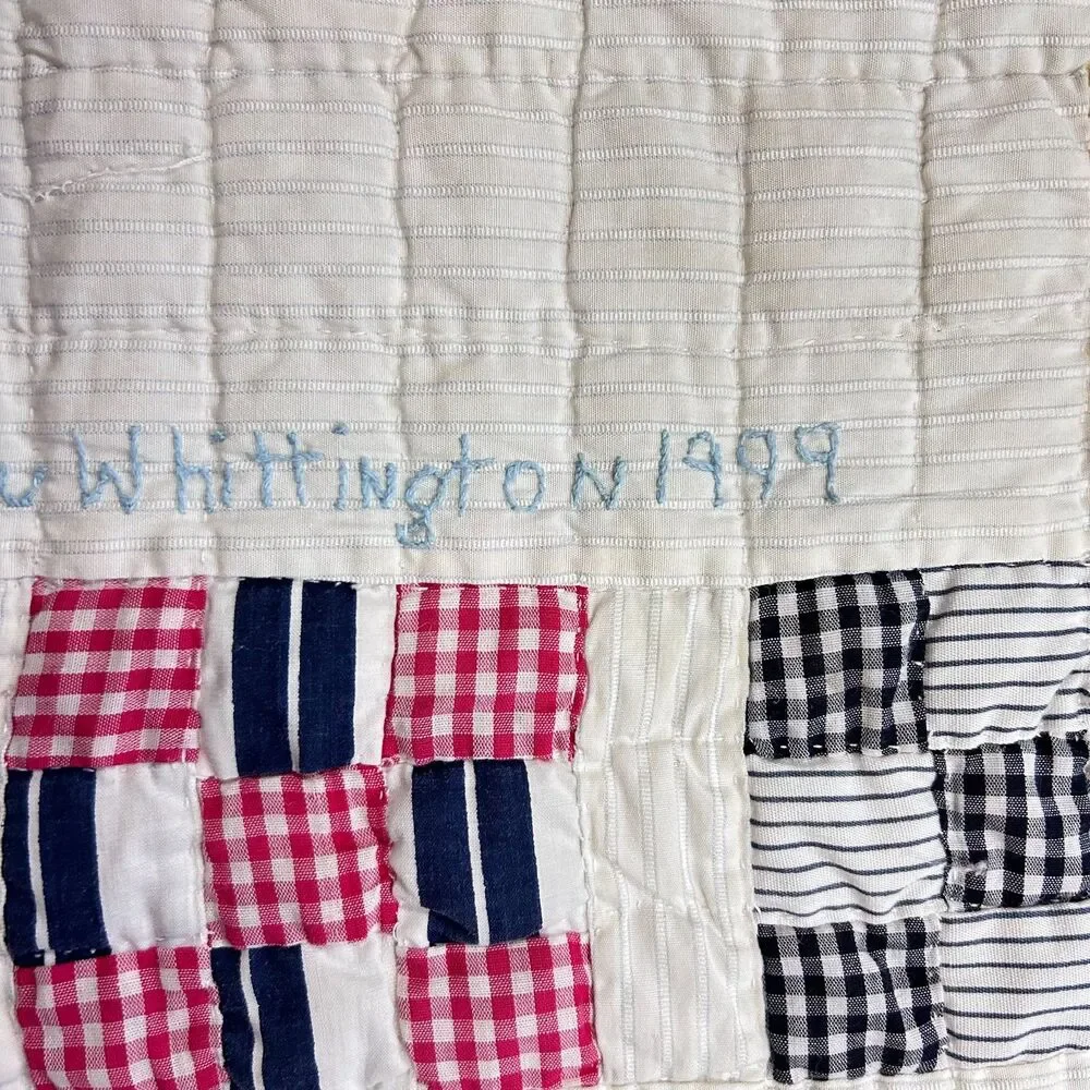 Vintage 90s Handmade Hand-quilted Applique Colorful Baby/Child Crib Quilt